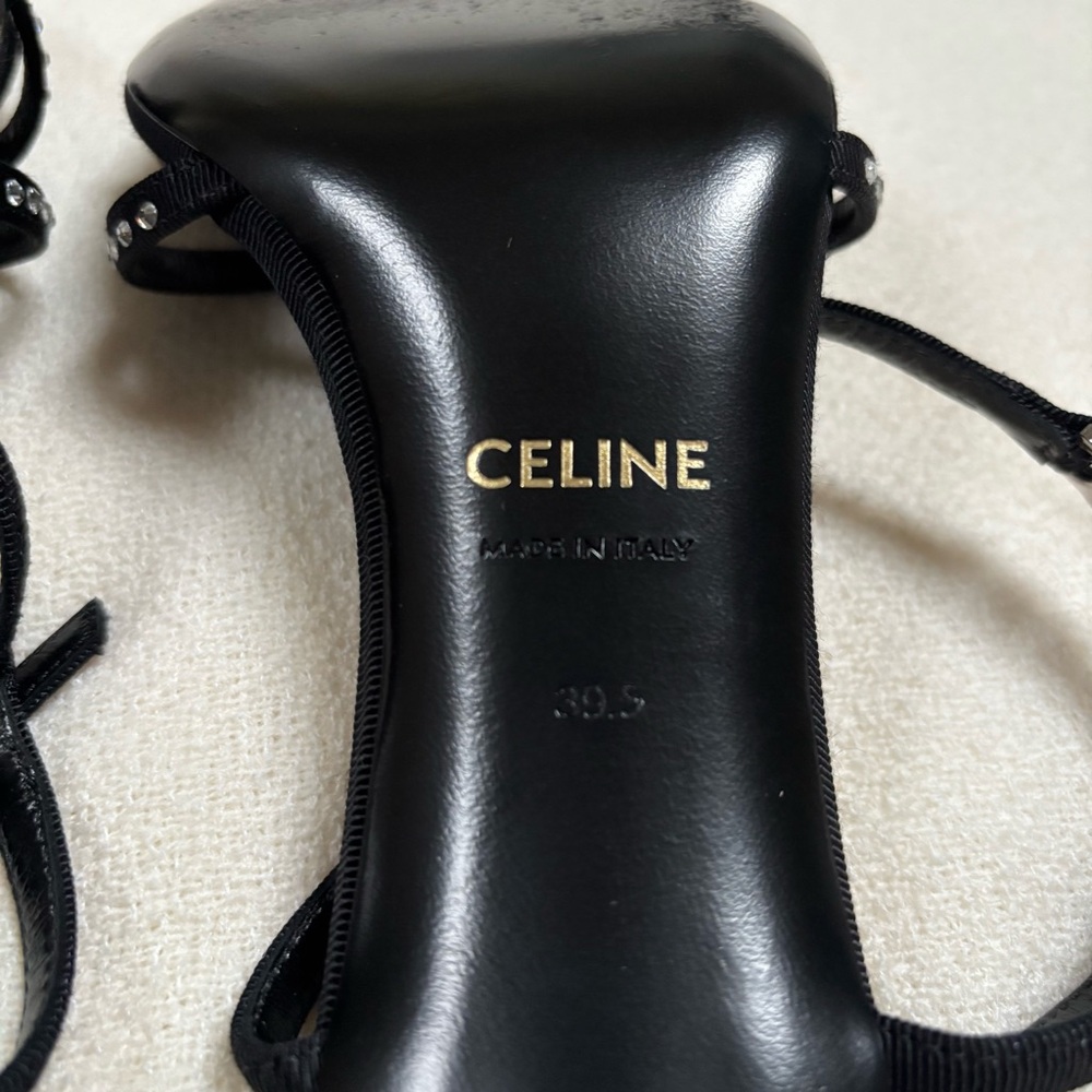 CELINE Soir Sandals in Grosgrain and Strass Crystals - Picture 14 of 16